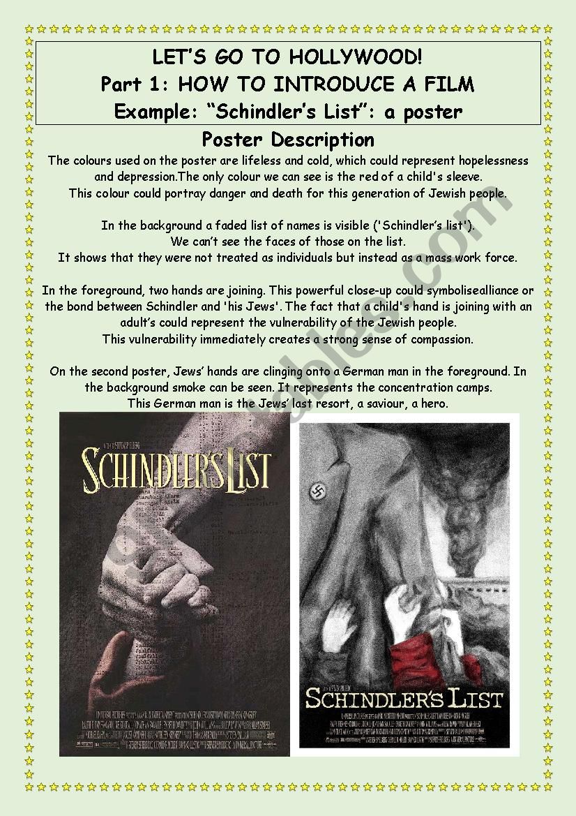 Lets Go To Hollywood - Part 1 - Schindlers List - poster