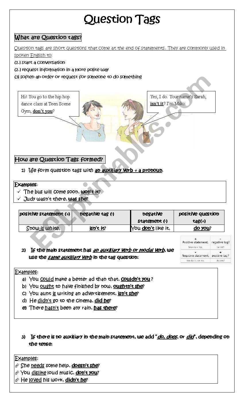 Question Tags worksheet