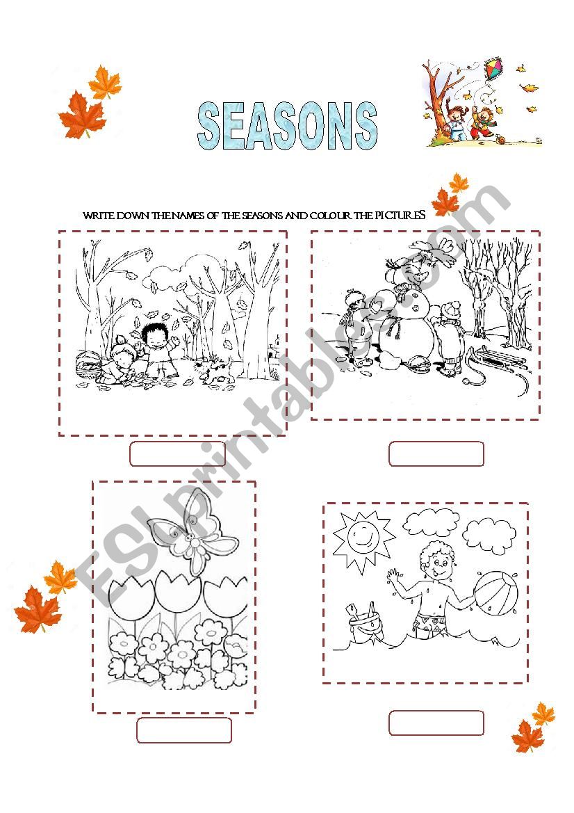 seasons worksheet