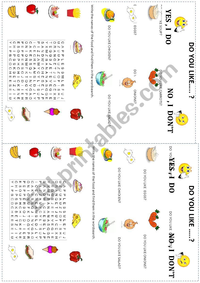 Yes, I do / No, I donÂ´t worksheet