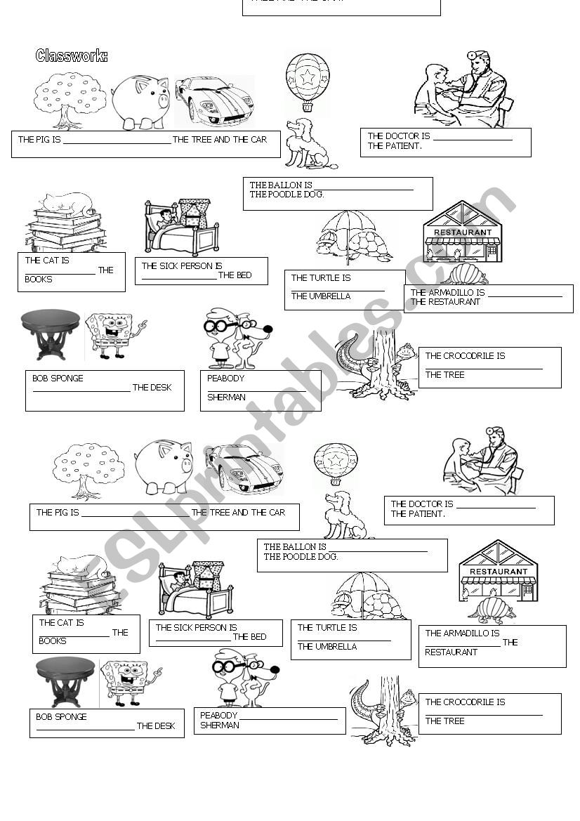 PREPOSITIONS OF PLACE  worksheet