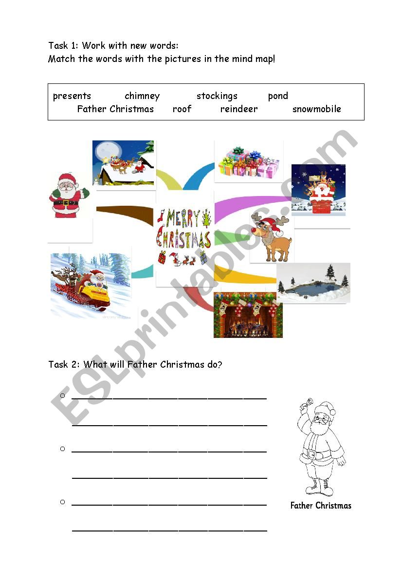 Christmas vocabulary worksheet