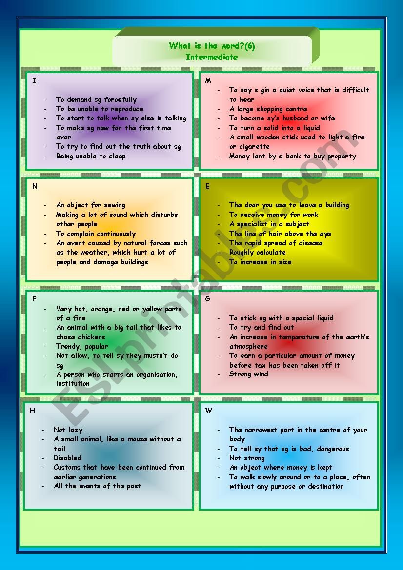 What´s the word? 6 (intermediate)