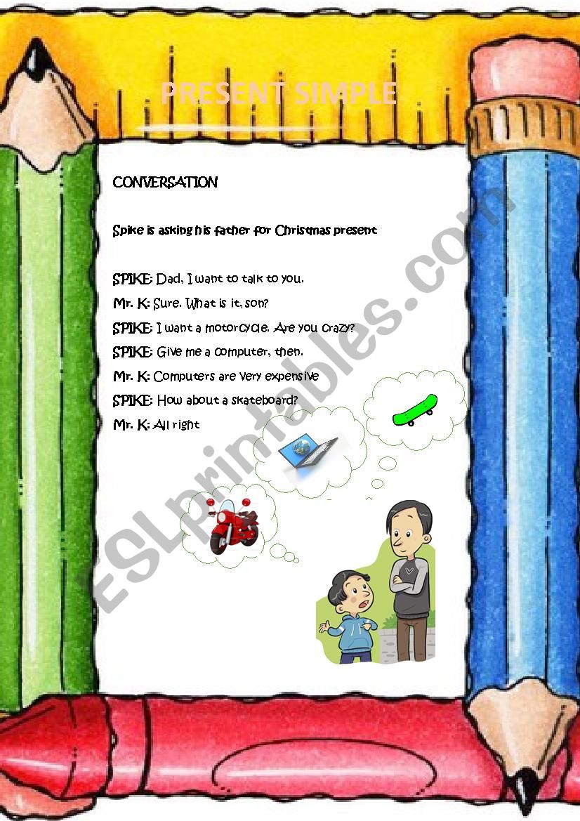 conversation present simple worksheet