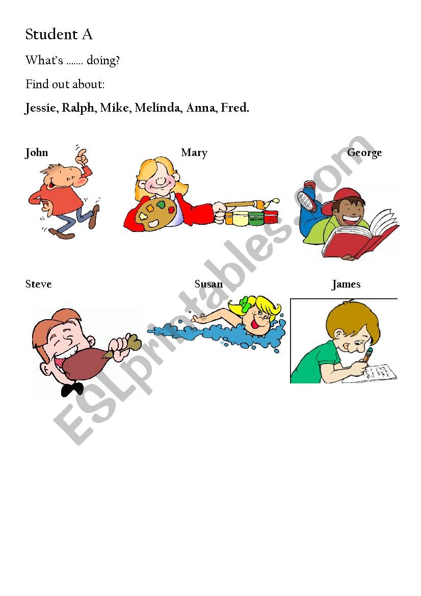 Information gap activity present continuous