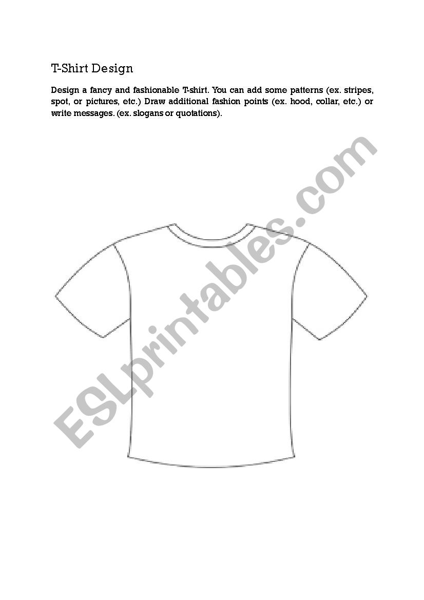 design your T-shirt - ESL worksheet by mjk9111