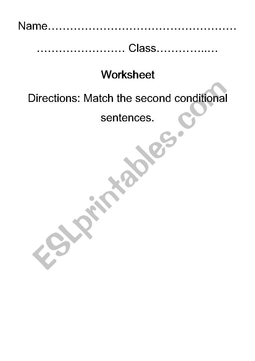 second conditional worksheet