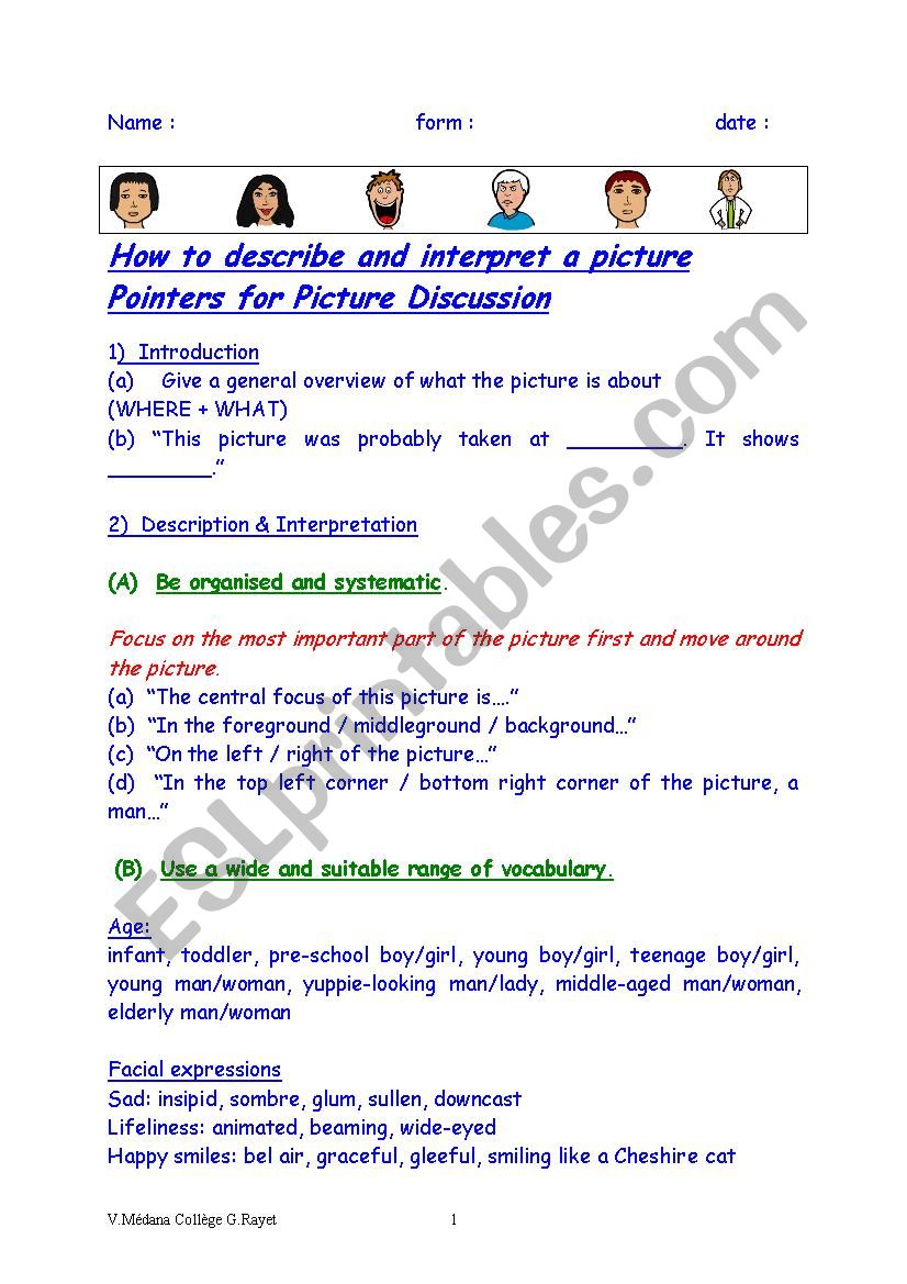 HOW TO DESCRIBE AND ANALYSE A DOCUMENT