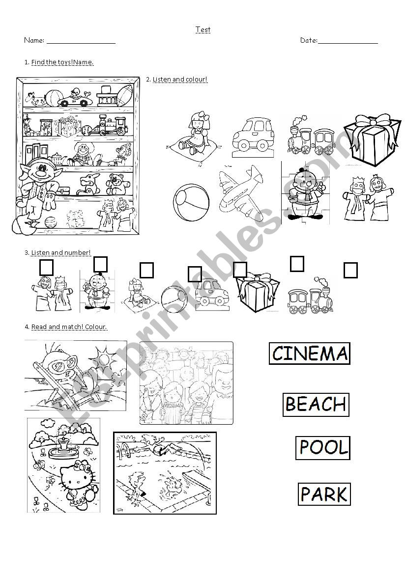 Toys worksheet