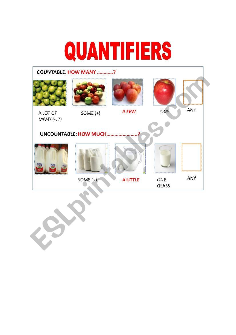 Quantifiers worksheet