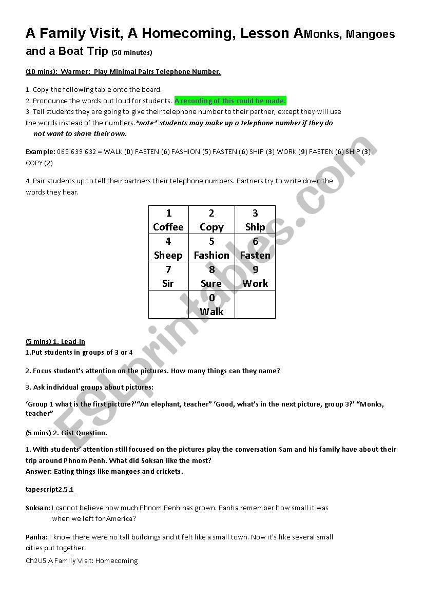 Plural Nouns Lesson A worksheet