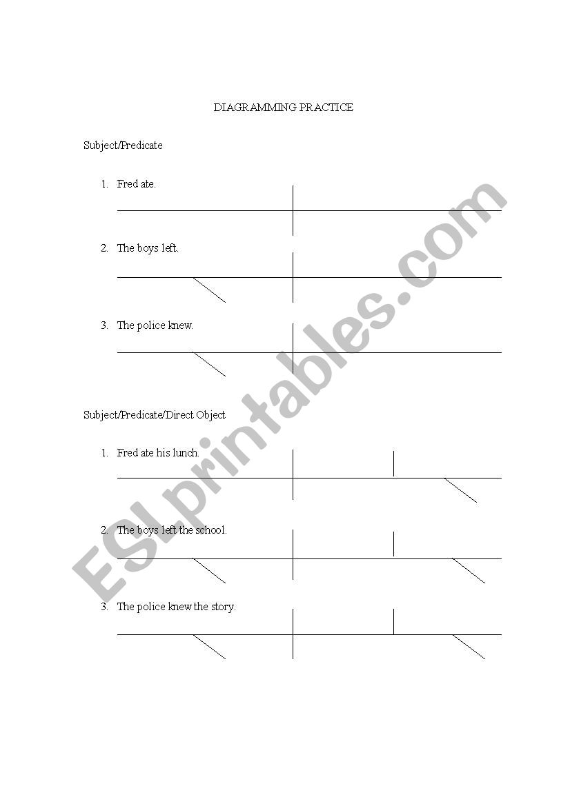 Diagramming Practice with Lines