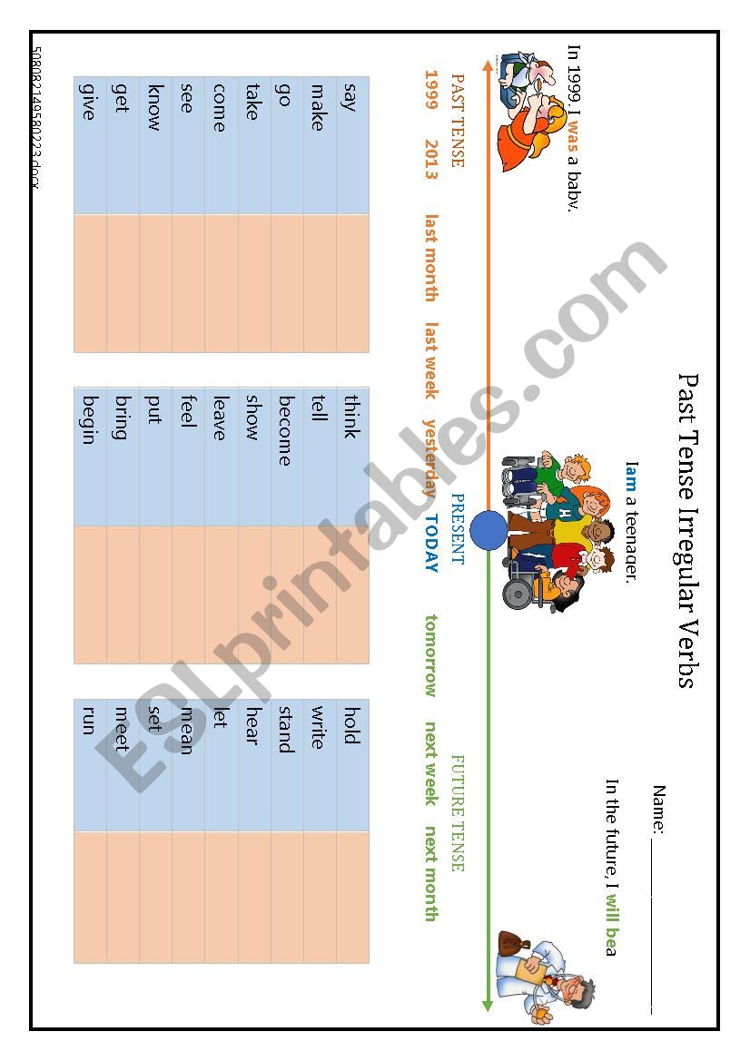 Past Tense Irregular Verbs worksheet