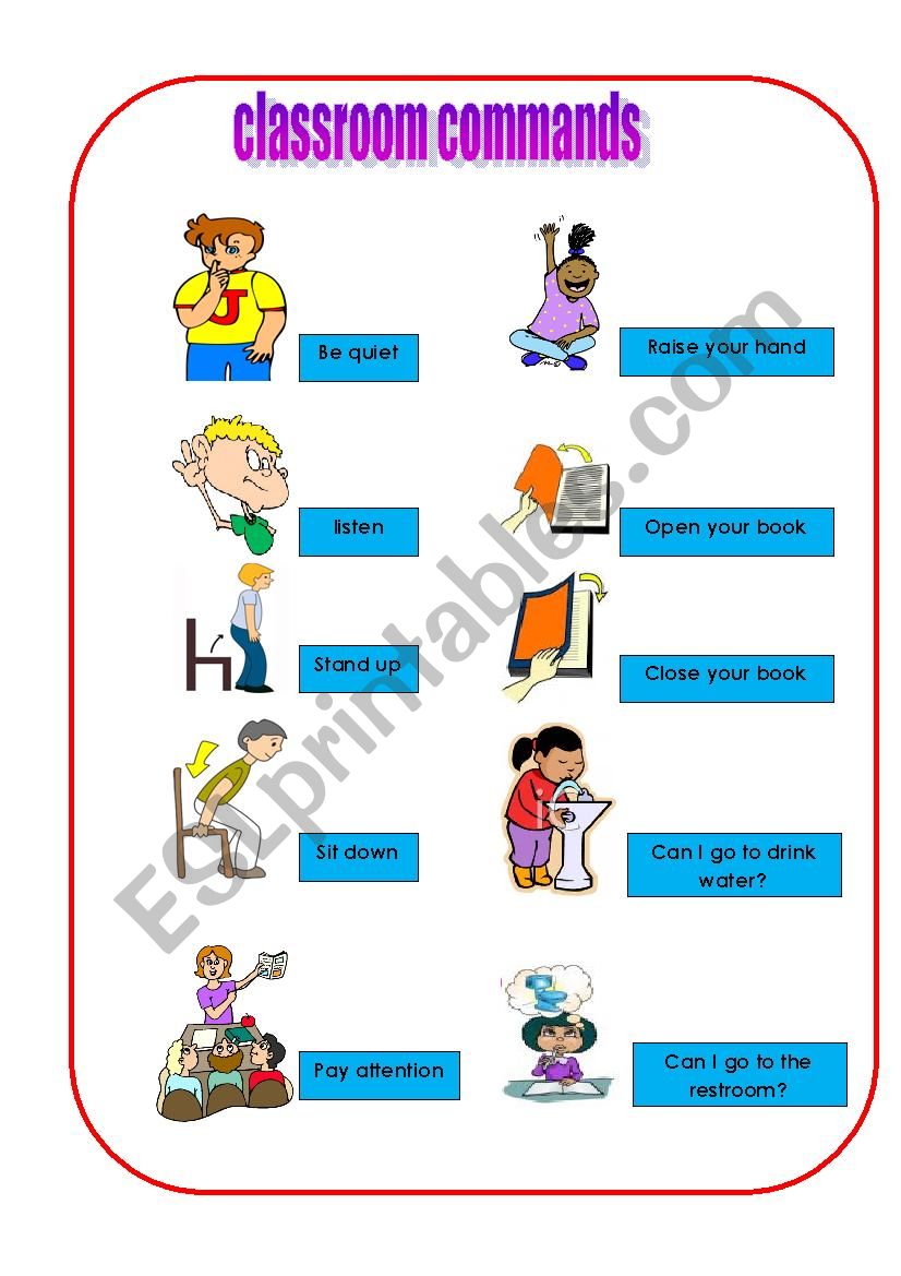 classroom commands worksheet