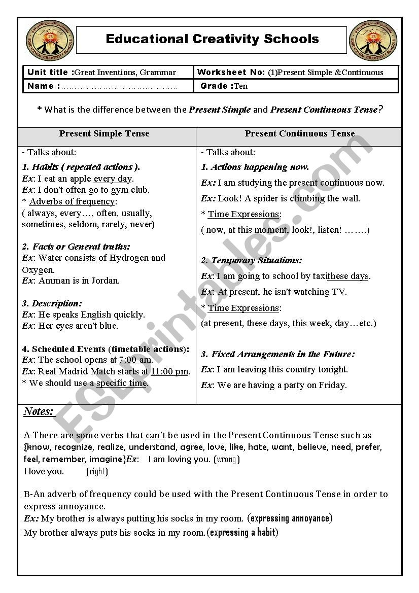 present simple or present cotinuous