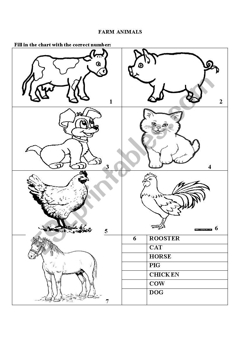 Farm Animals worksheet