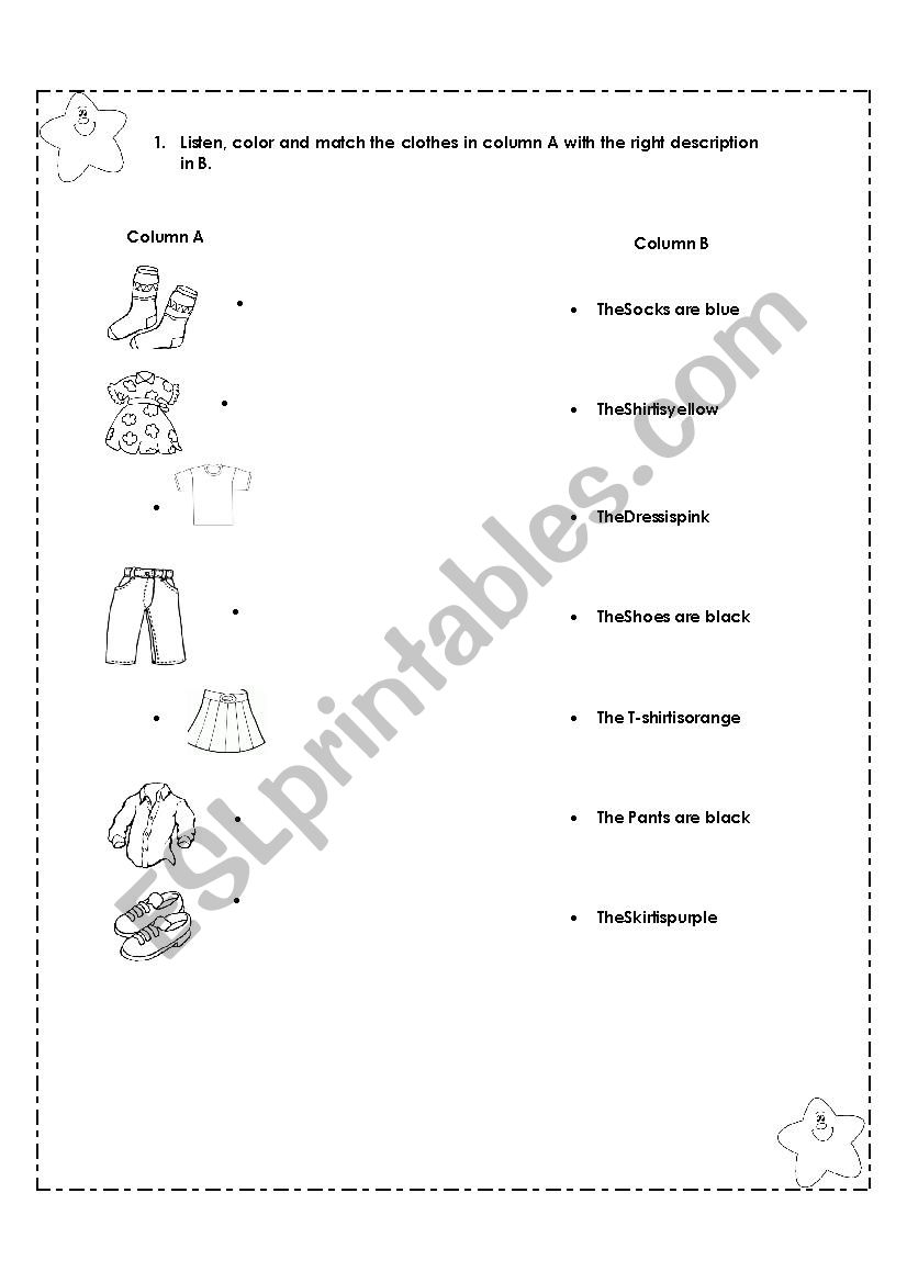 Describing and coloring clothes