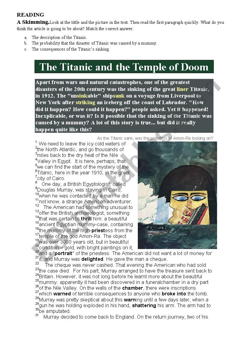 The Titanic and the Temple of Doom