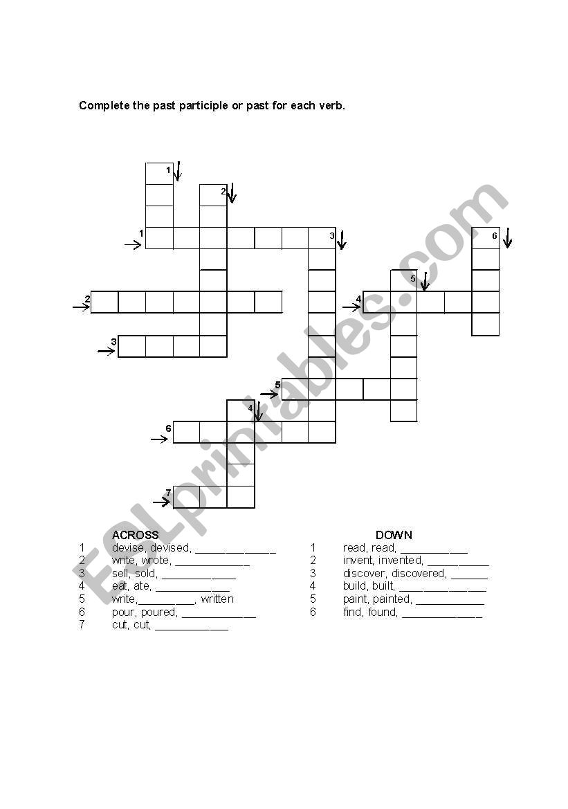 PARTICIPLE worksheet