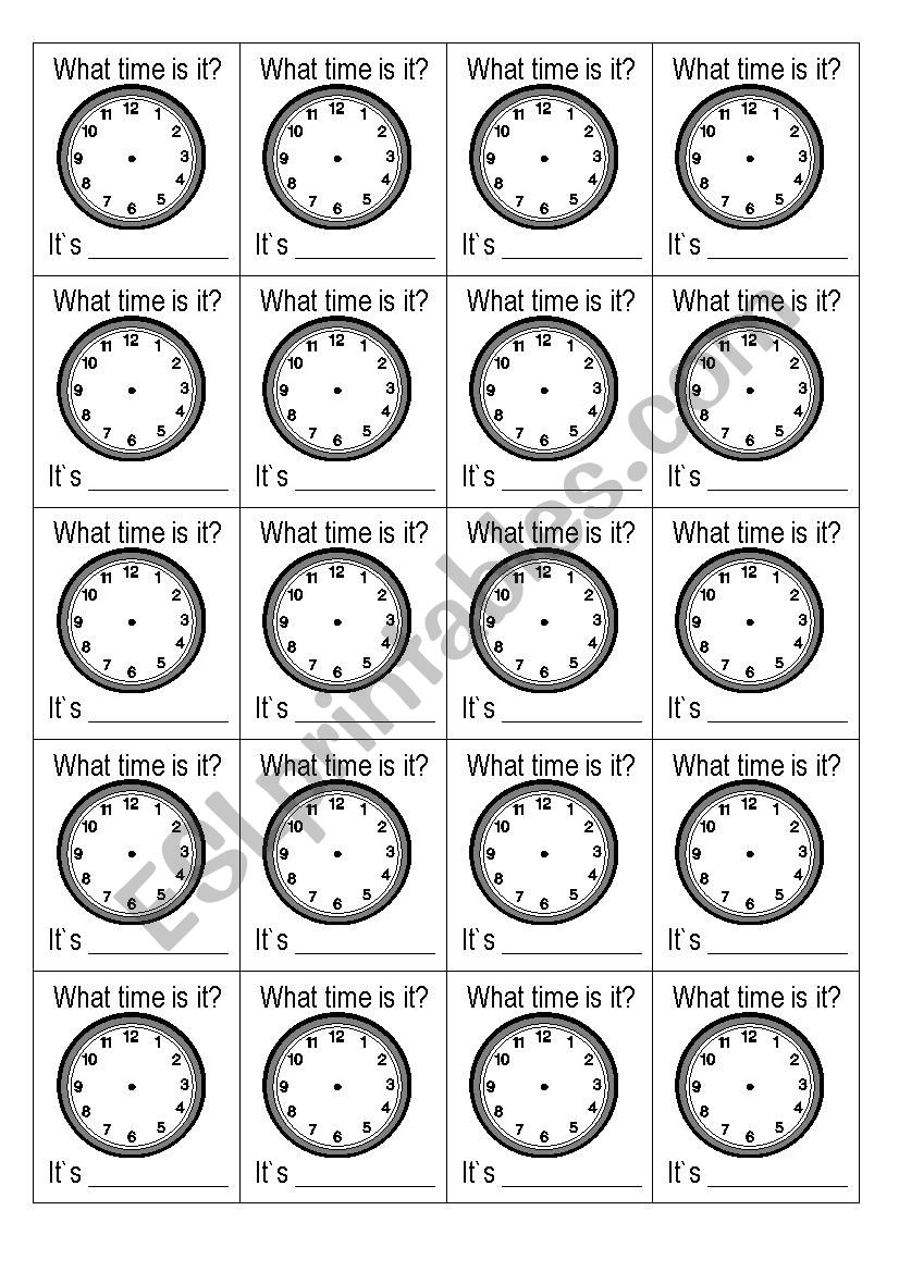 Esl What Time Is It Worksheet