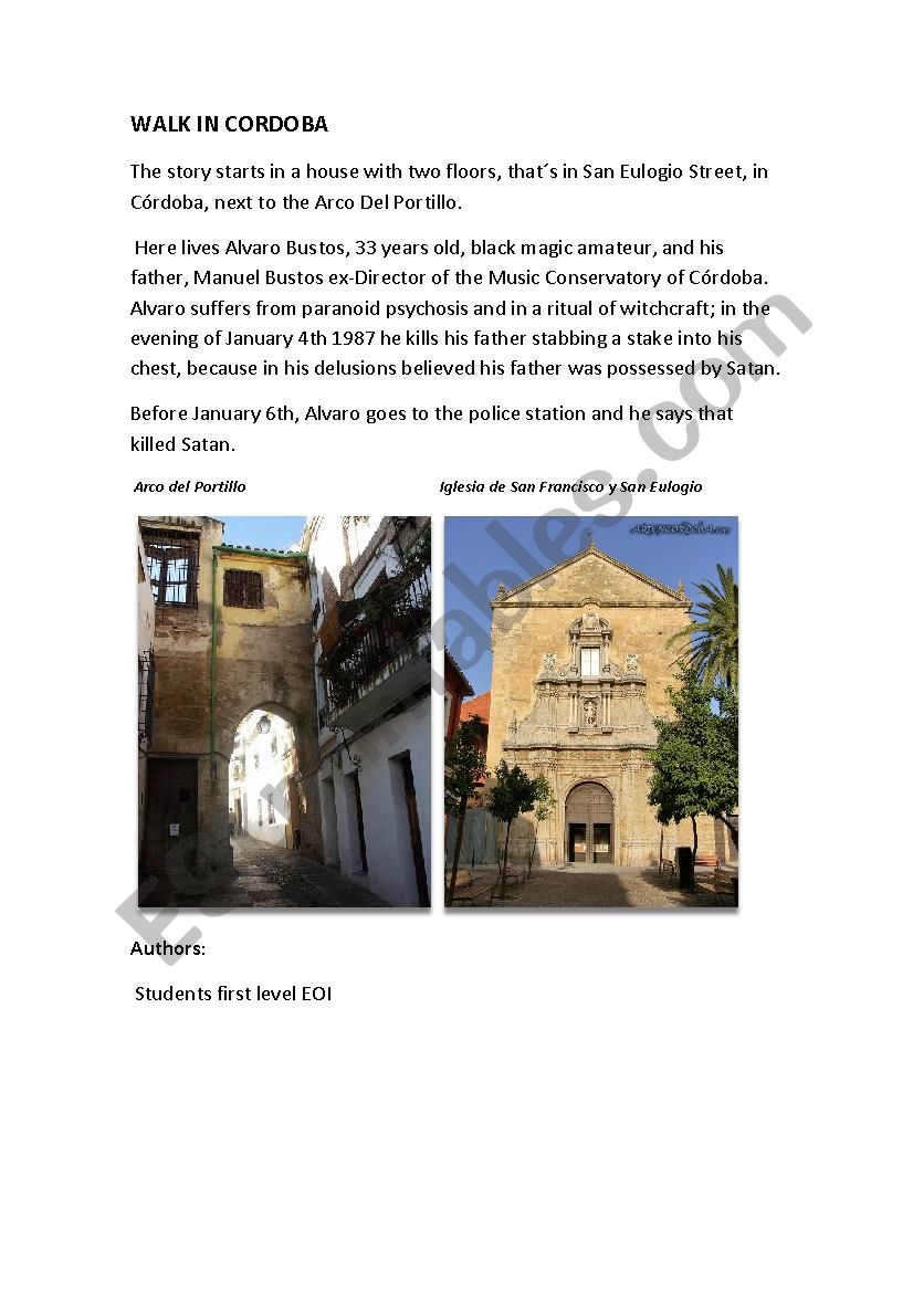 WALK IN CORDOBA worksheet