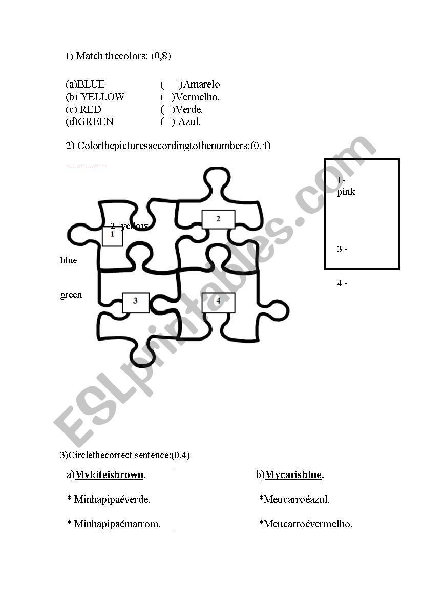 colors worksheet