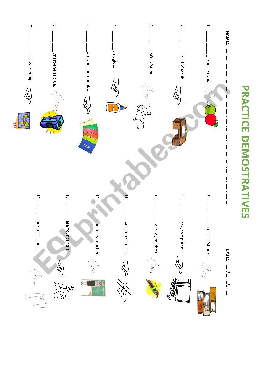 PRACTICE EMOSTRAIVES worksheet