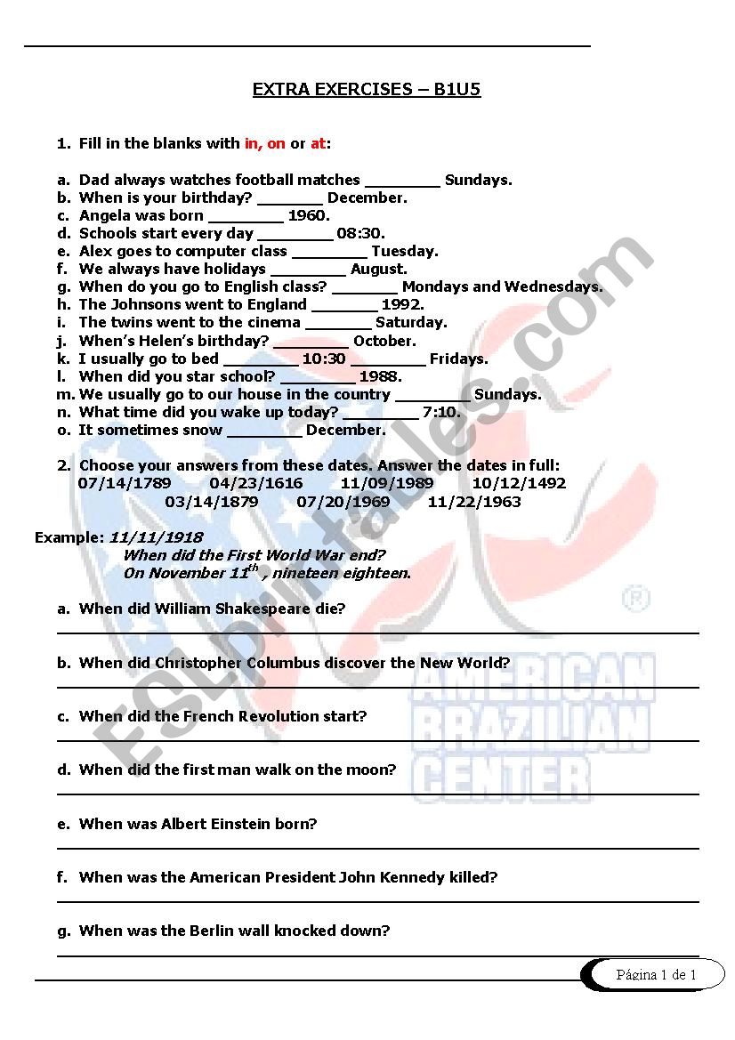 Classroom language worksheet