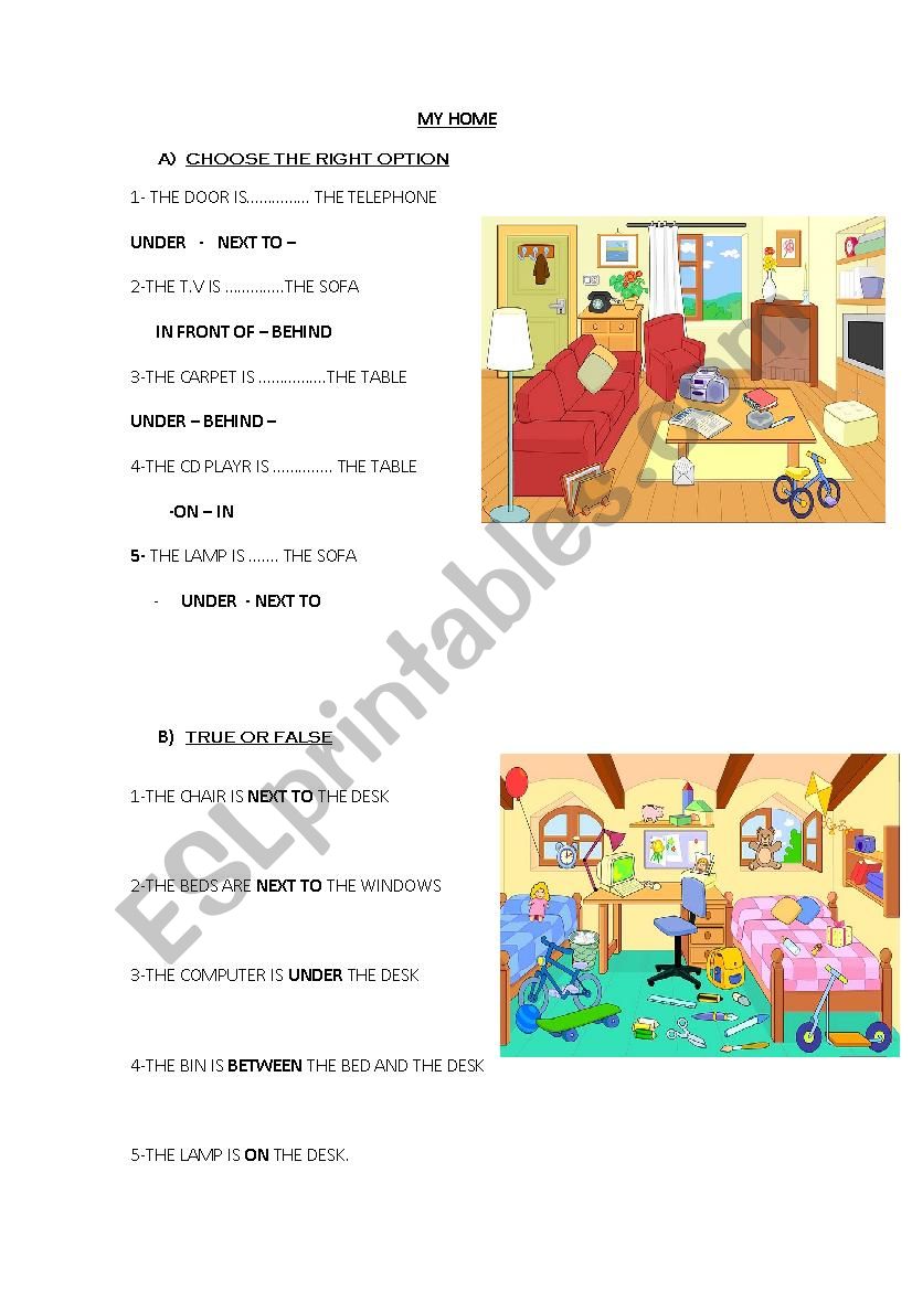 prepositions worksheet