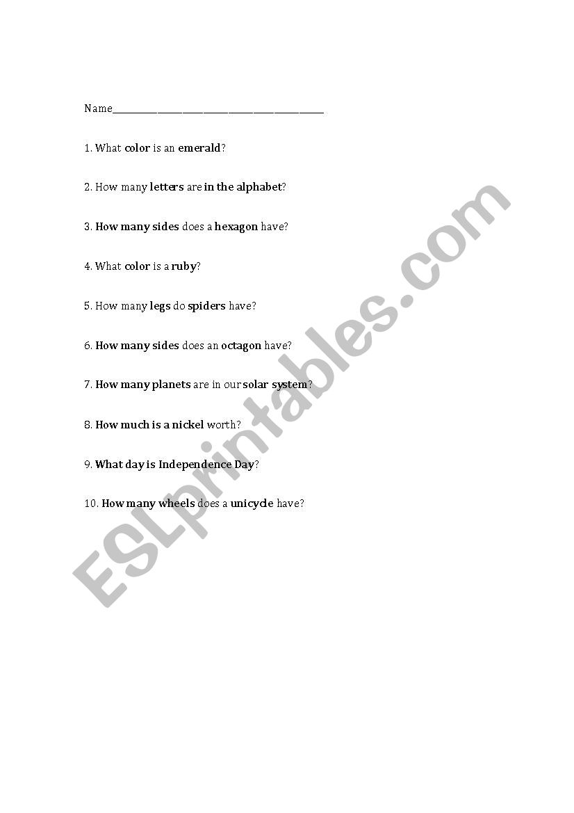 Google Scavenger Hunt worksheet