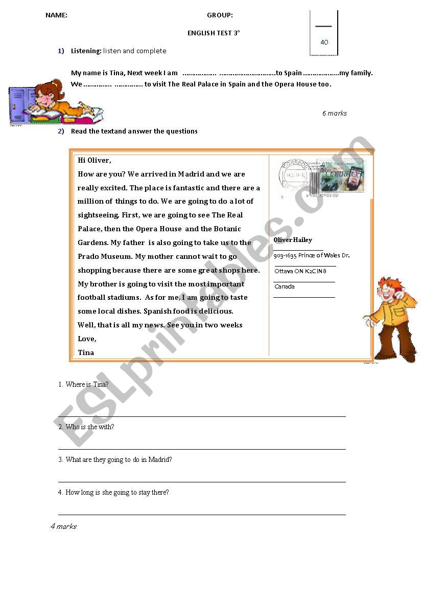 test worksheet