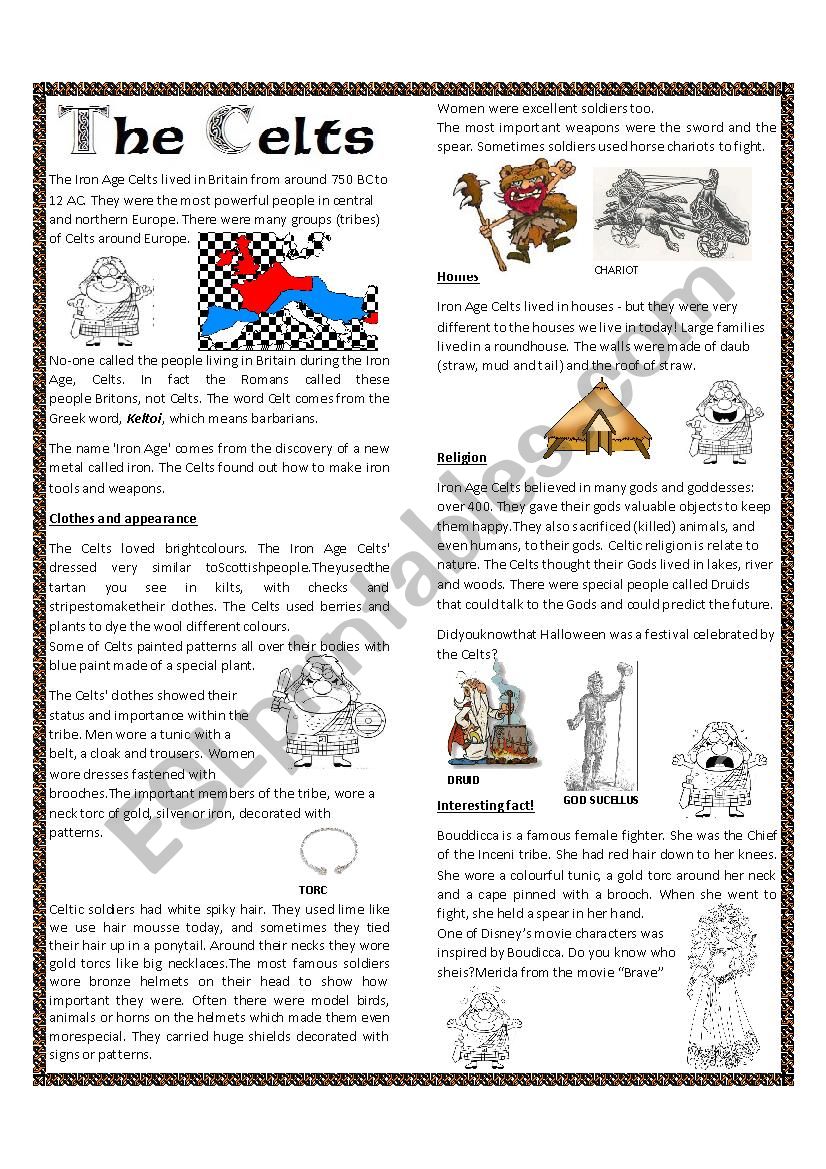 Celts Facts, Worksheets, Description & Celts Settlement For Kids