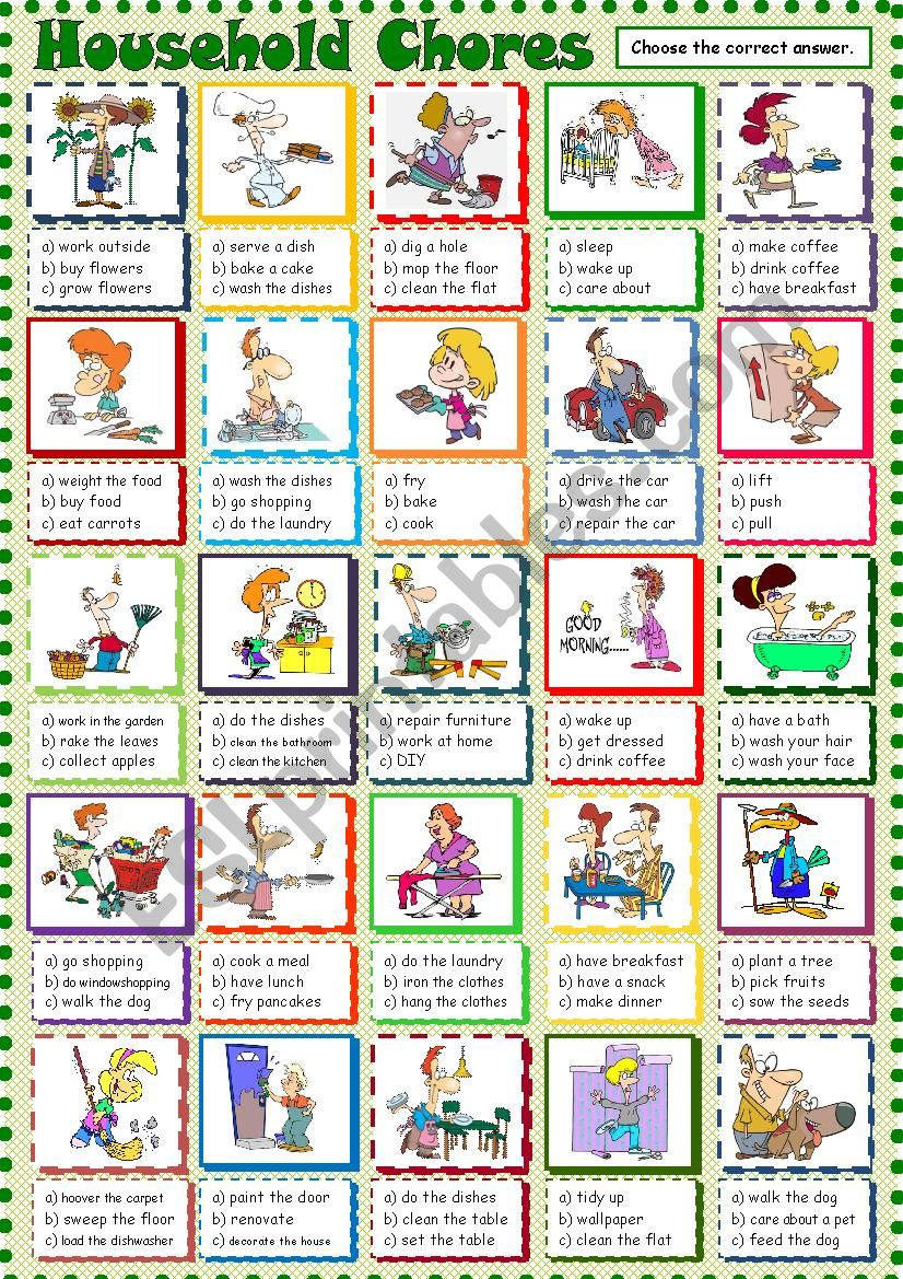 Household Chores worksheet