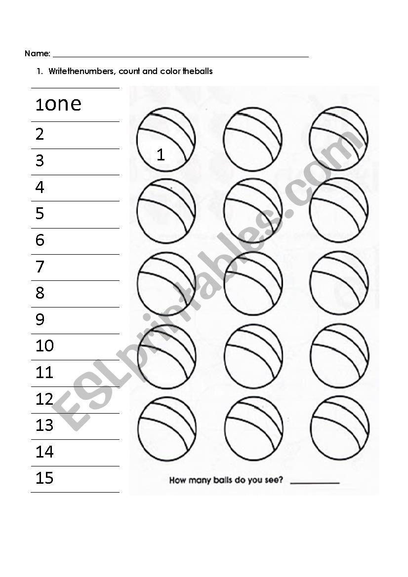 Numbers worksheet