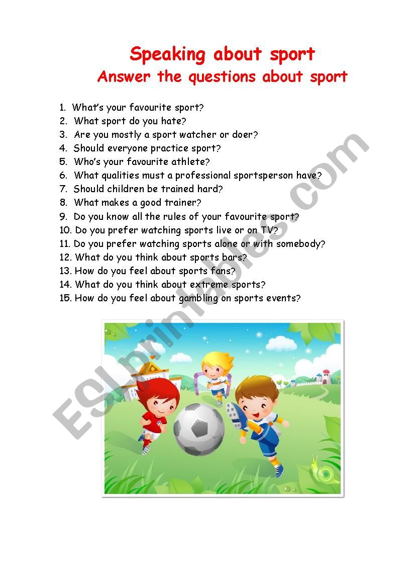 Do you like sport worksheet