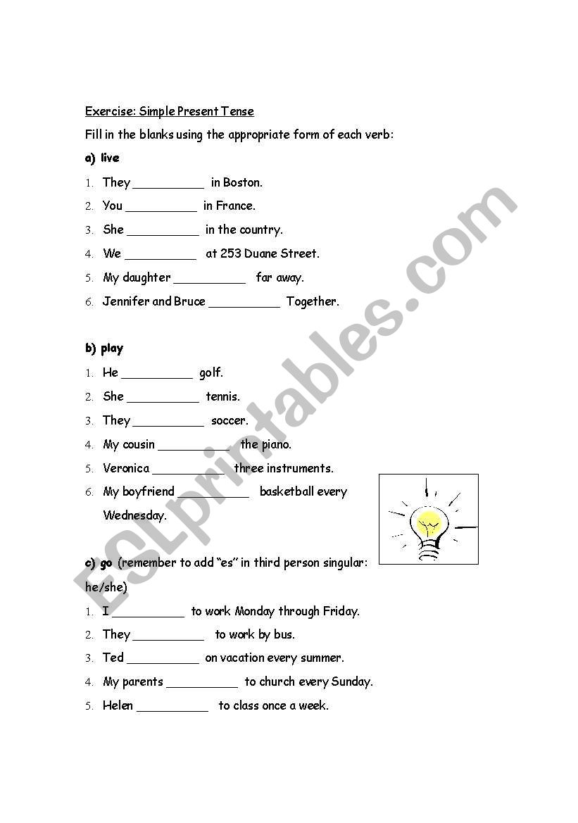 Homework activity: practice conjugation of 