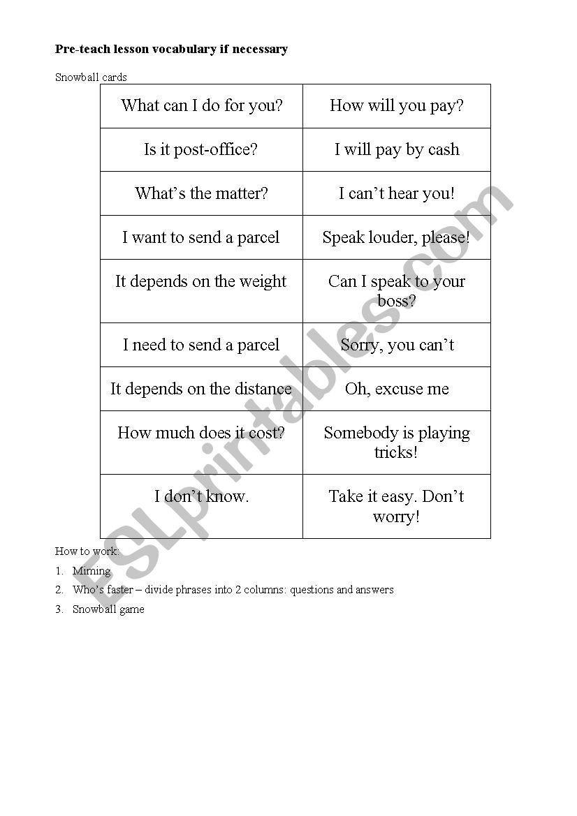 post offise revision worksheet