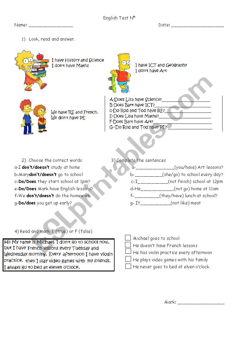 simple present tense worksheet