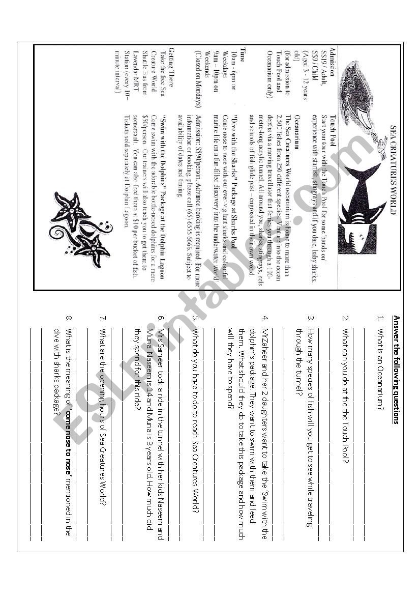 Graphic Questions worksheet