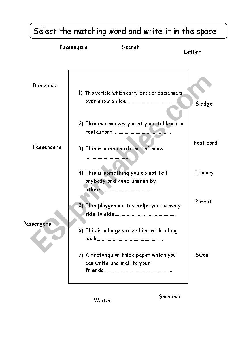 FLYERS practice worksheet worksheet