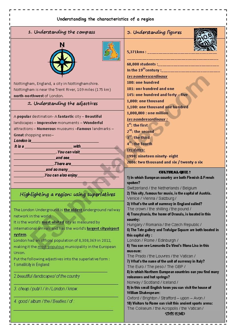 describing aregion worksheet