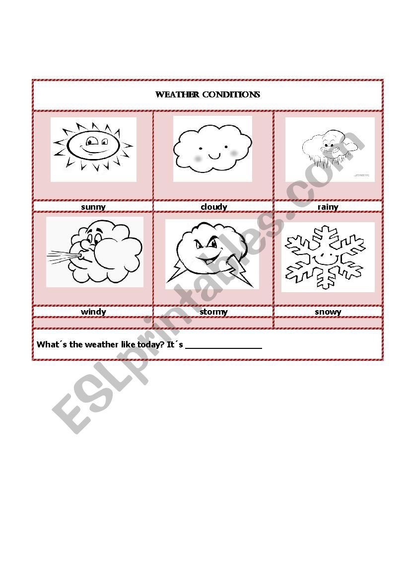 weather conditions worksheet