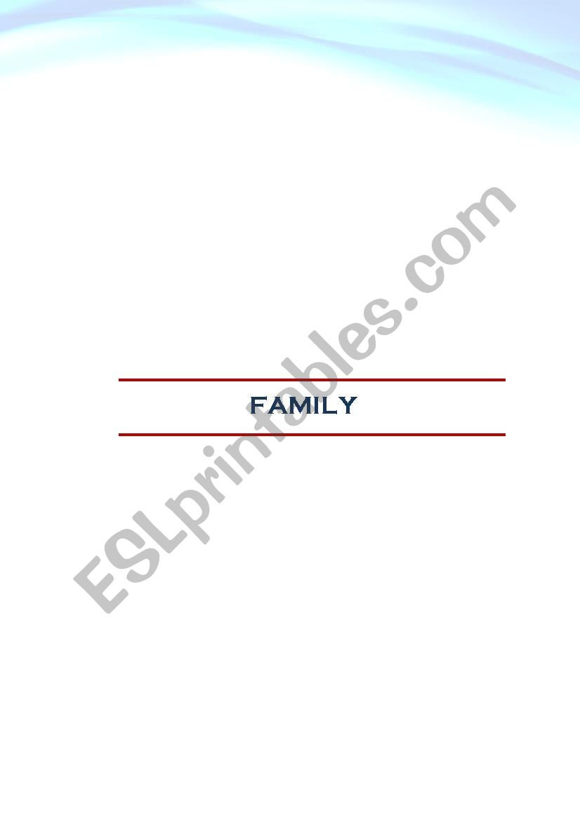 Family worksheet