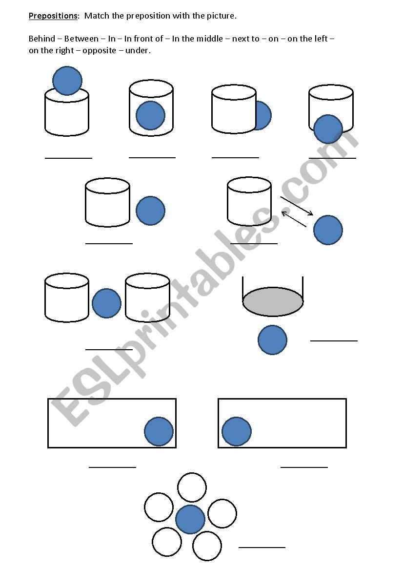 Prepositions worksheet