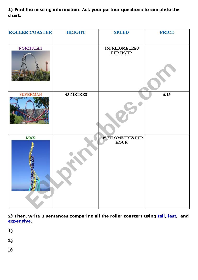 Superlatives worksheet