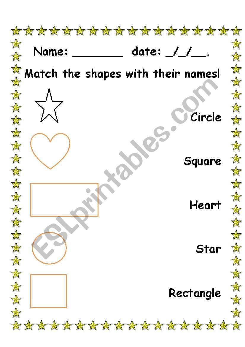 Match the shapes worksheet