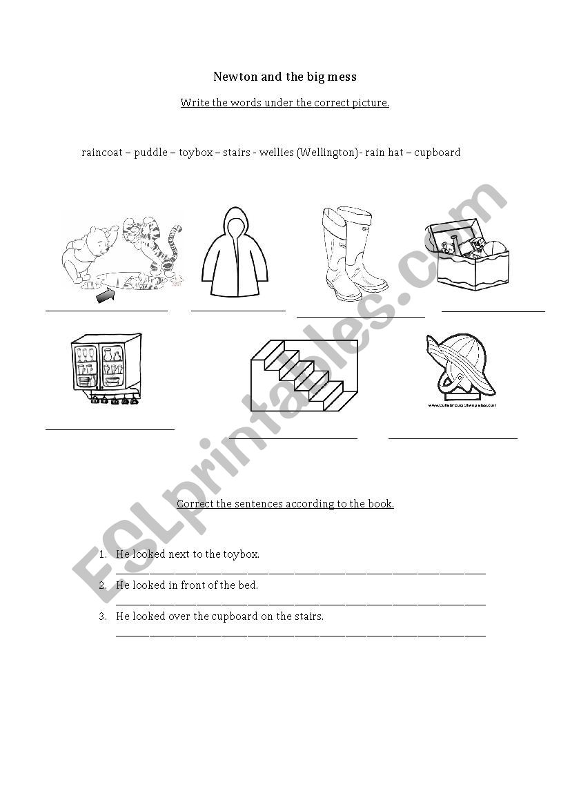 Newton and the big mess worksheet