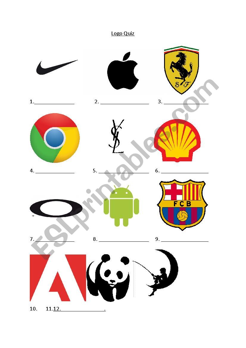 Logo Quiz for Advertising Lesson