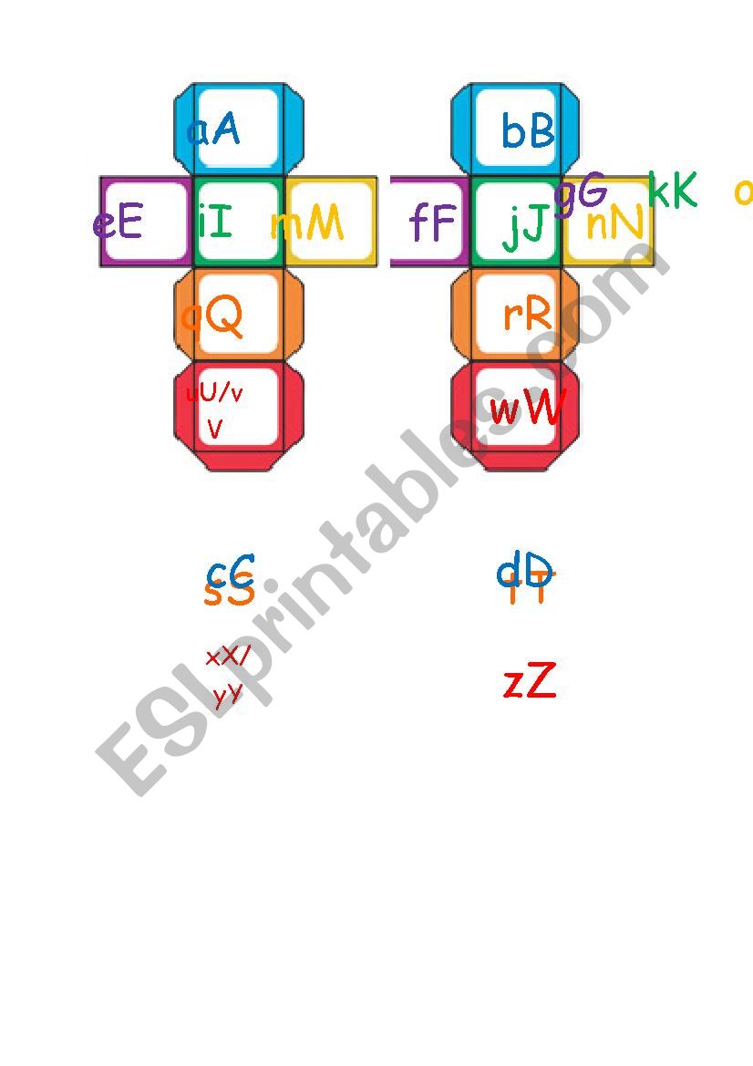 Letter Dice worksheet