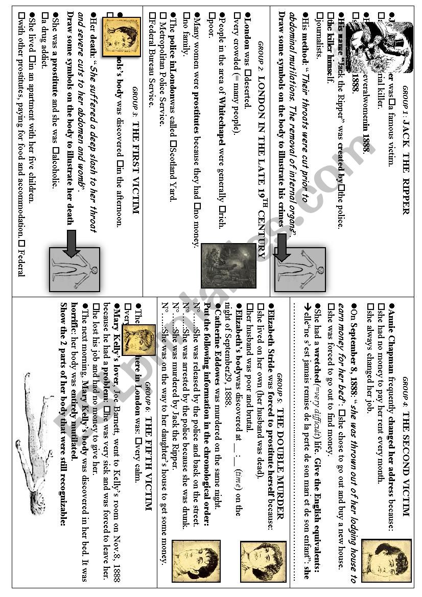 Jack the Ripper Reading activity and texts